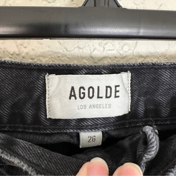 Agolde 90s Pinch Waist Distressed Jean in Howl Black 26 - Picture 4 of 6